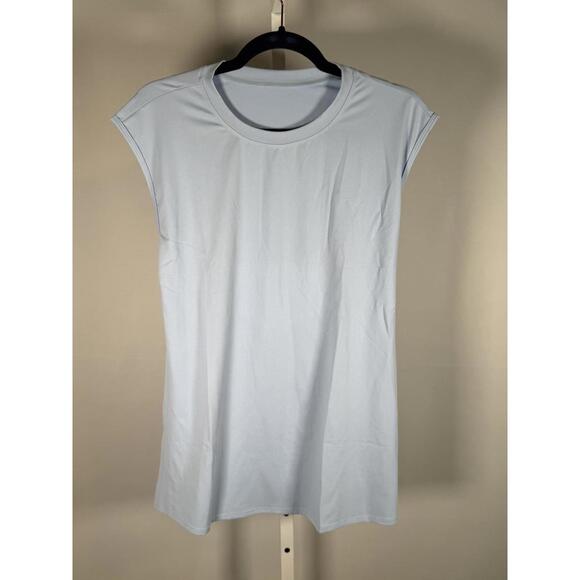 NWT Halara Halara Airy Cap Sleeve Tunic Top Side Slit Blue Size XS - Picture 2 of 6